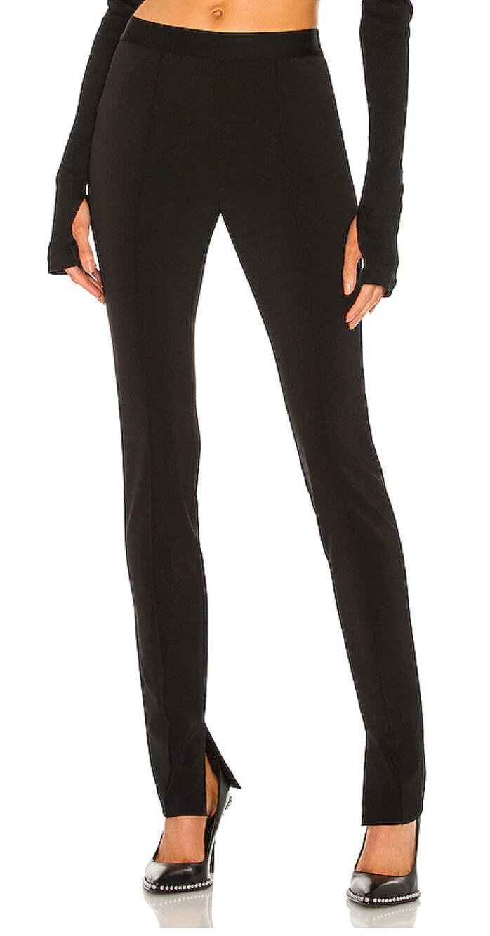 Helmut Lang Ankle Slit Front Seam Leggings Black S
